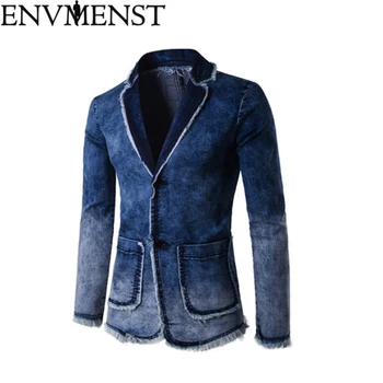 

Men's Denim Jackets 2018 New Men Fashion Jacket Coats Clothing Autumn Male Single Breasted Pocket Classic Casual Outwear
