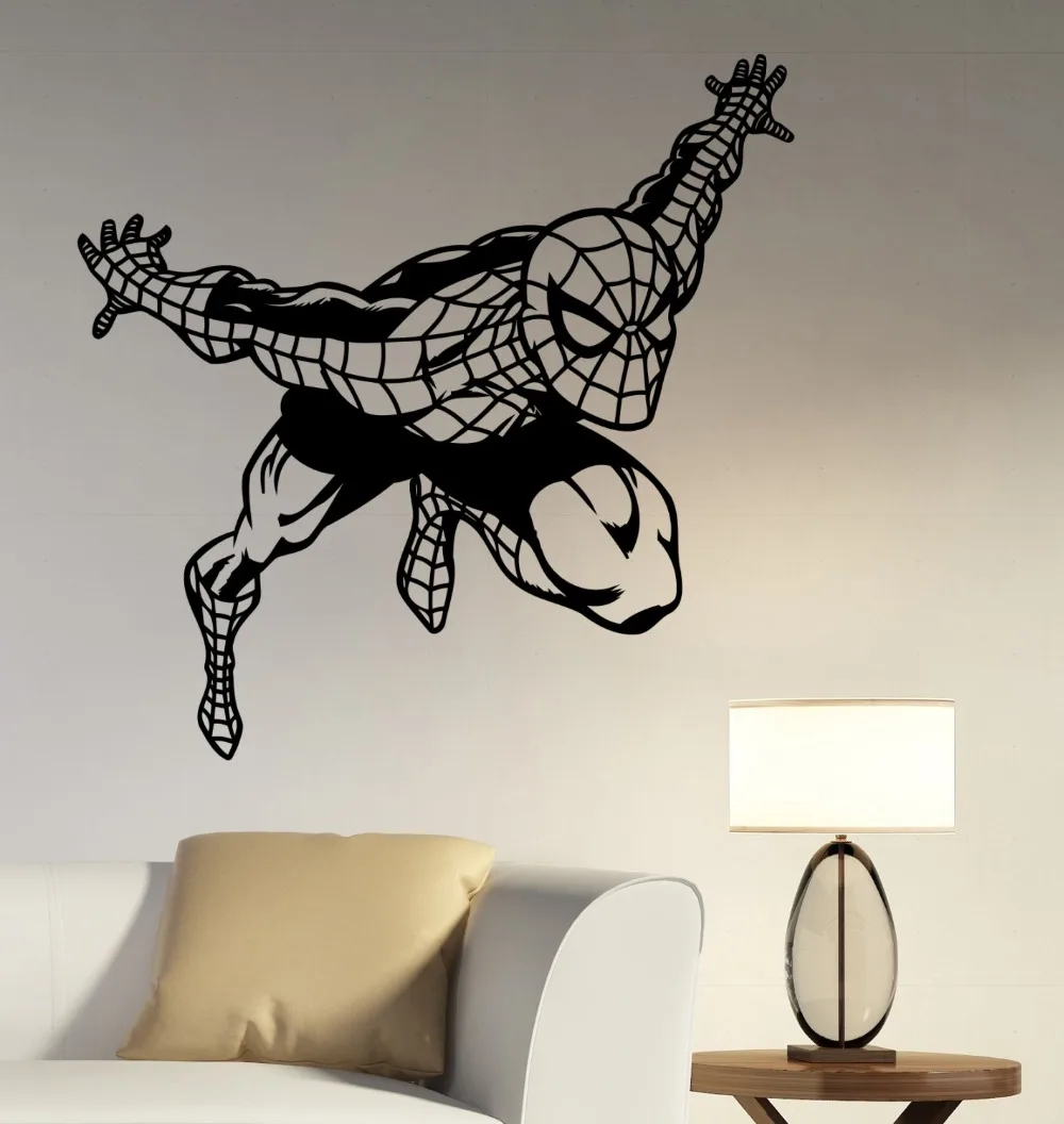 Superhero Style Wall Decal Marvel Comics Spider Art Mural Vinyl Wall