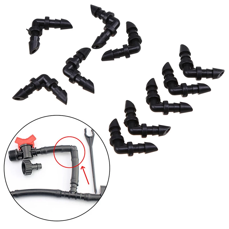

WCIC 10PCS 90 Degree Plastic Elbow Angle Bend Micro Drip Irrigation Pipe Fittings Agricultural Garden Water Hose Connectors