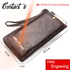 2022 Men Wallet Clutch Genuine Leather Brand Rfid  Wallet Male Organizer Cell Phone Clutch Bag Long Coin Purse Free Engrave 2