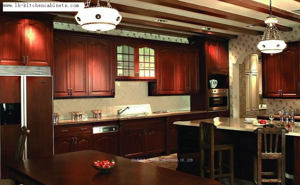 modular solid wood kitchen SW035)wood kitchen