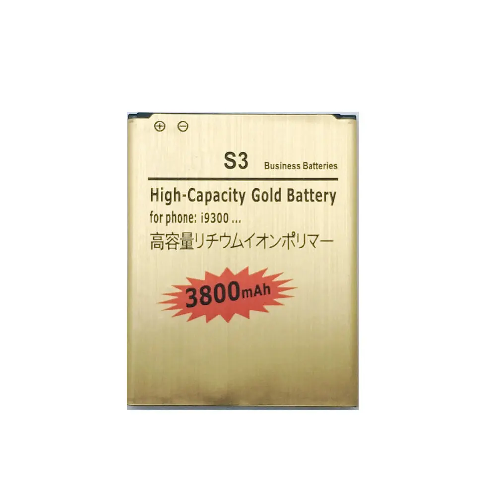 

New EB-L1G6LLU EB L1G6LLU 3800mAh Gold Battery For Samsung Galaxy S3 SIII GT-I9300 I9300 I747 T999 L710 I535 phone