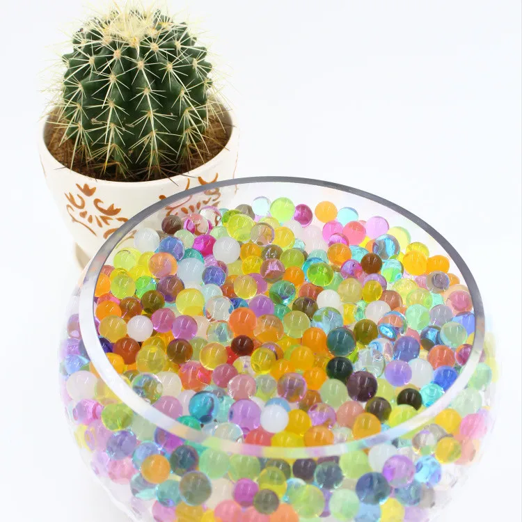 100pcs/ bag Crystal soil potted multicolor crystal beads gel ball polymer hydrogel crystal beads growth magic jelly wedding