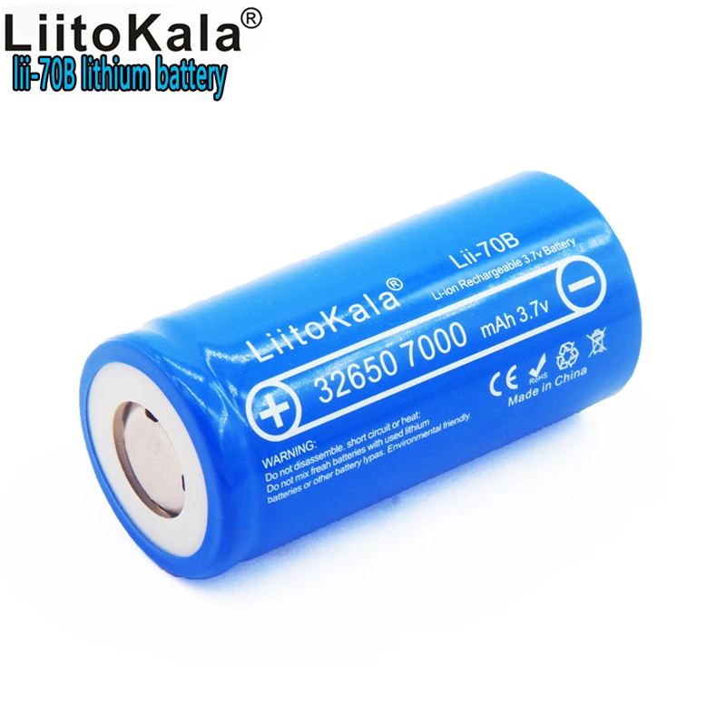 

Liitokala 100% original lii-70B 7000mAh rechargeable lithium battery 32650 INR32650 20A flashlight / microphone battery