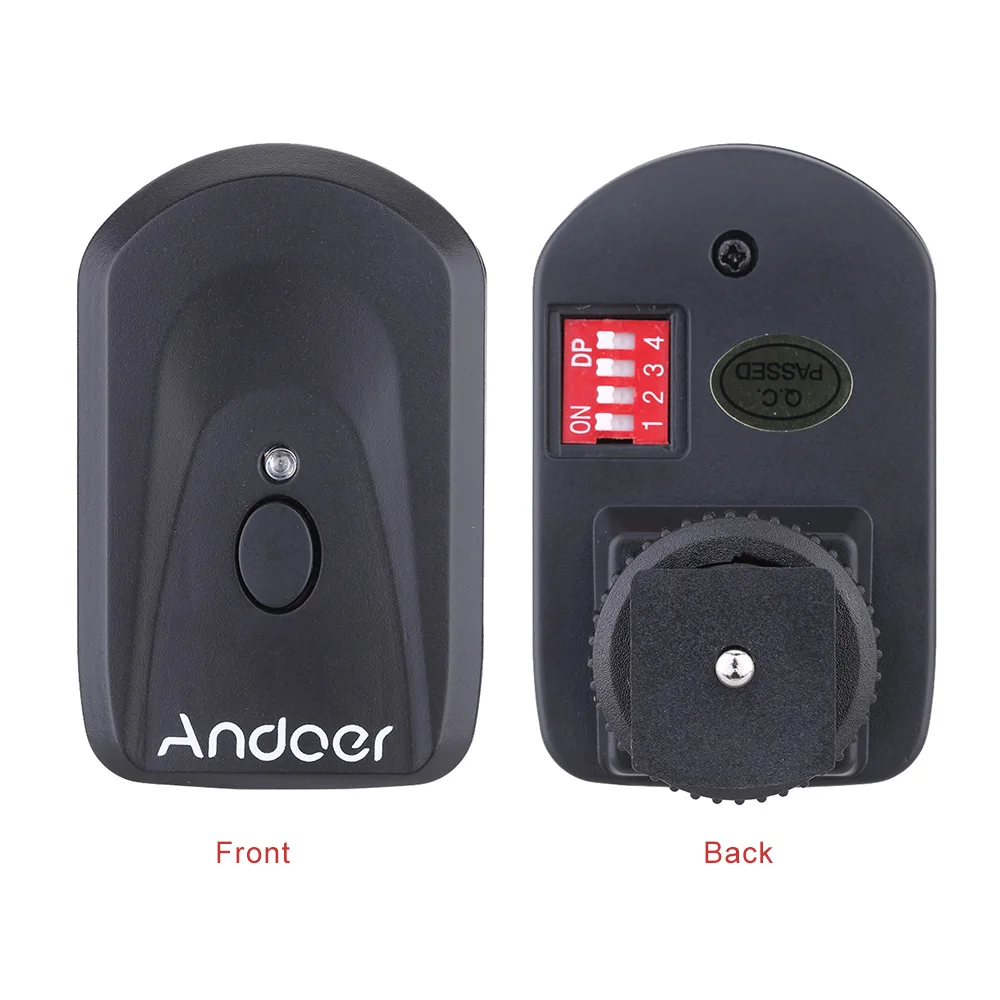 Andoer 1 Transmitter +4 Receivers +1 Sync Cord 16 Channel Wireless Remote Flash Trigger Set for Canon Nikon Sigma Speedlite flash trigger