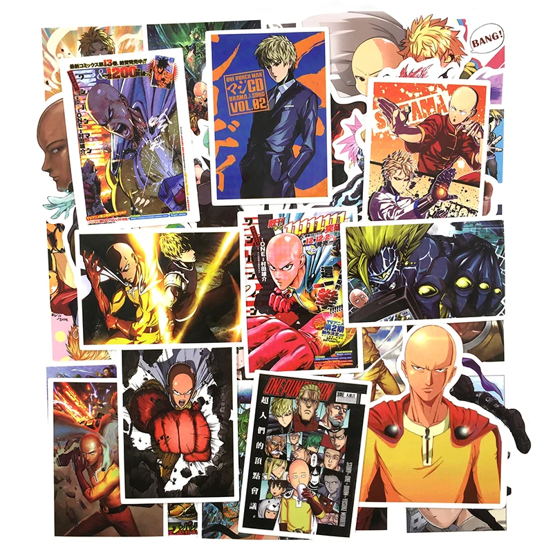 38 шт. японский аниме ONE PUNCH MAN серия Saitama наклейка s для ноутбука ПК скейтборд велосипед автомобиль мото DIY Водонепроницаемая игрушка наклейка