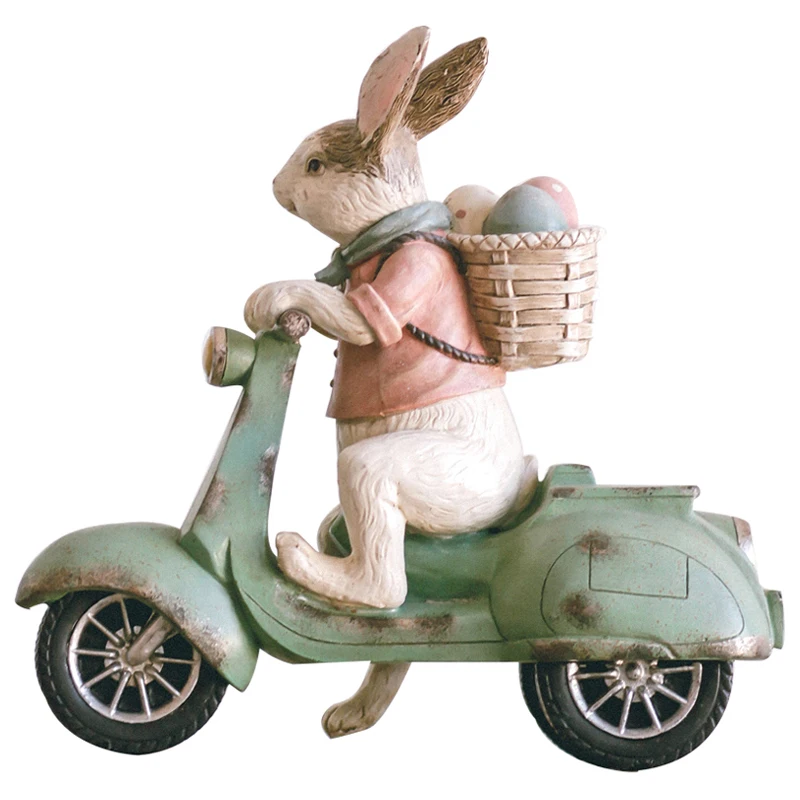 Кролик мотоцикл Anne Bunny украшение креативное для американской гостиной из