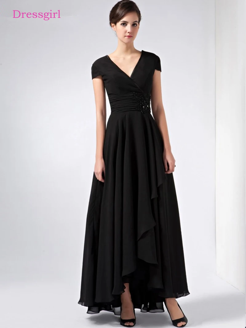 Zwart 2019 Moeder Van De Bruid Jurken A-lijn V-hals Kapmouwtjes Chiffon Plus Size Lange Elegante Bruidegom Moeder Jurken Wedding Zwart 2019 Moeder Van De Bruid Jurken A-lijn V-hals Kapmouwtjes Chiffon Plus Size Lange Elegante Bruidegom Moeder Jurken Wedding