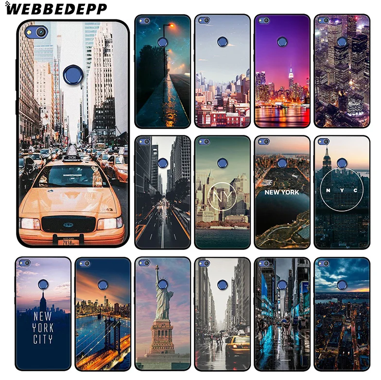 WEBBEDEPP New York City Soft Silicone Case for Huawei Honor Mate 20 10 8X 8C 8 6A 7A 7X 7C Lite Pro TPU |