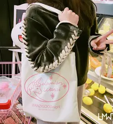 Принцессы Sweet Лолита сумка Корея мультфильм Прозрачный CANVAS Сумка Simple литературы Soft сестра Portable лазерная сумка BAG153