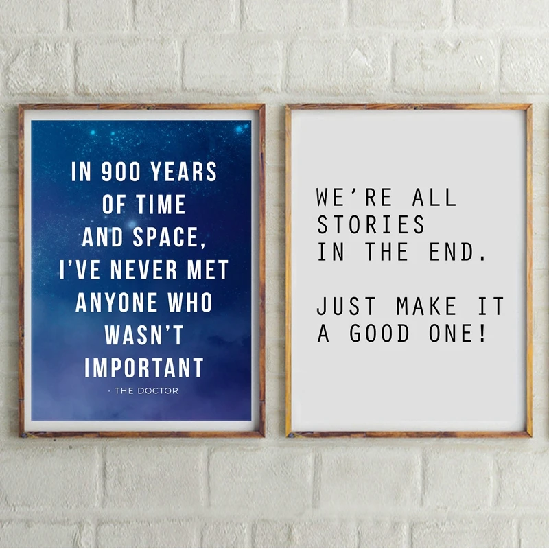 

Doctor Who Quote Canvas Art Print Painting Tardis Doctor Who Art Posters and Print Wall Picture for Living Room Girls Room Decor
