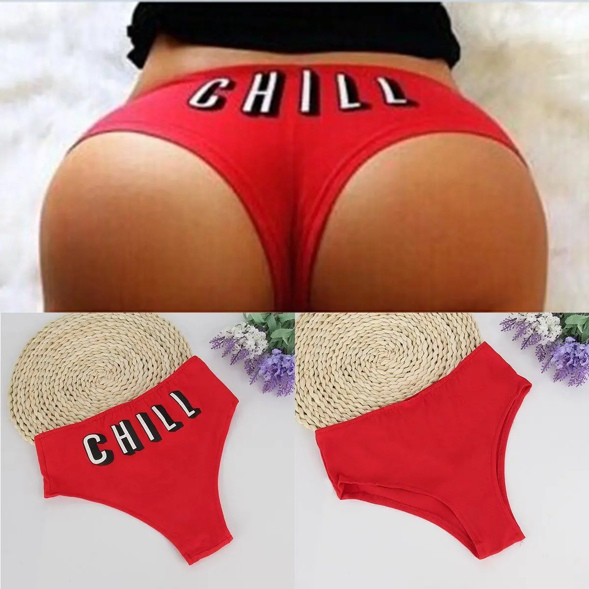 Sexy Women Panties Briefs Letter Underwear Knickers Lingerie Thongs V String Bottom Brazilian Intimates Calcinhas Feminina Red