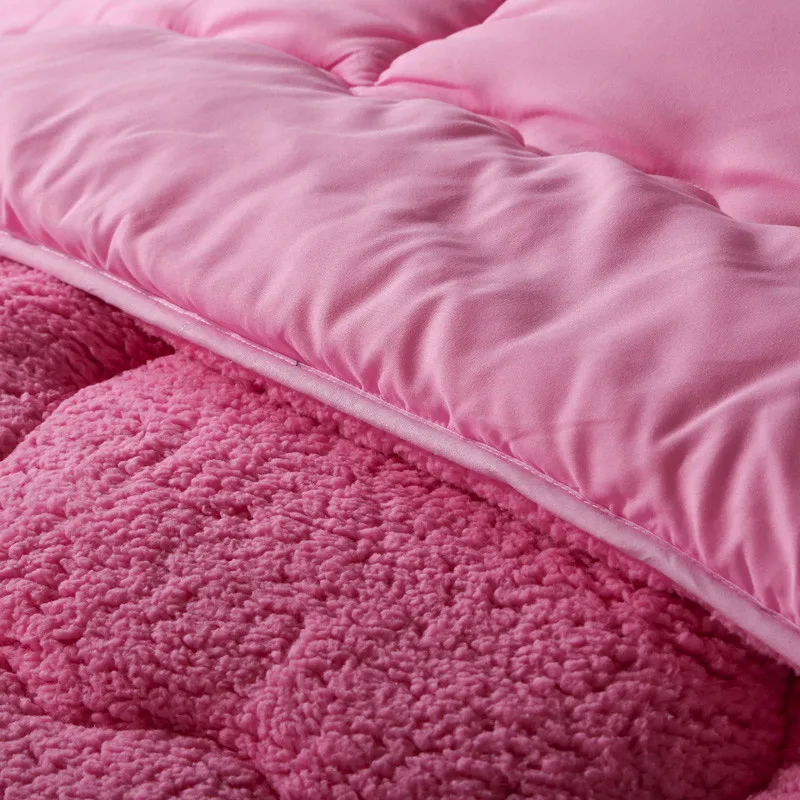 Зимнее теплое утолщенное одеяло/одеяло из овечьей шерсти, пуховая ткань, наполнитель King queen, размер, один двойной кашемир, лоскутные одеяла