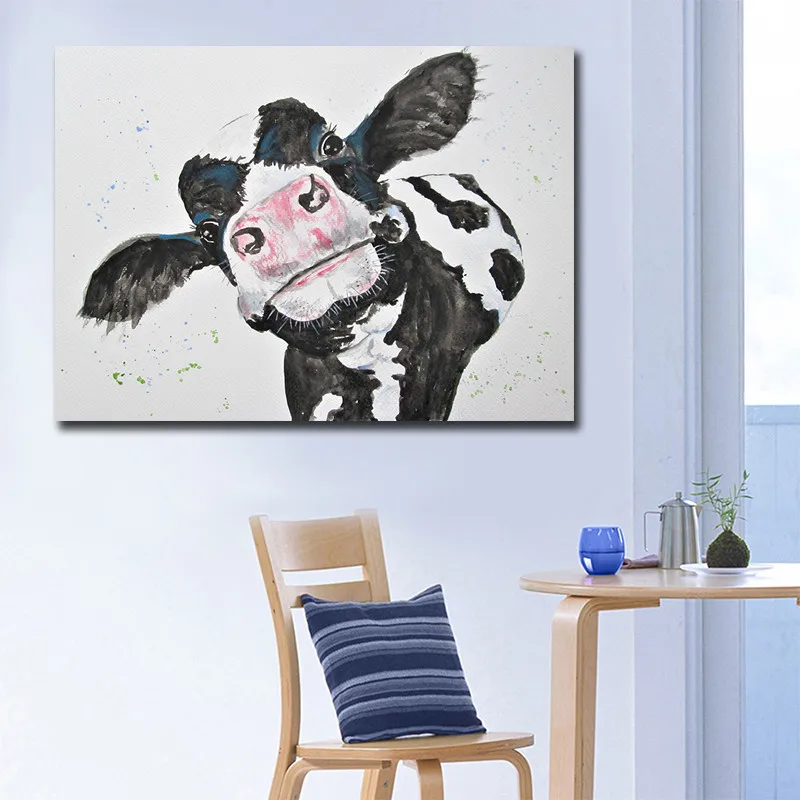 COW RED CANVAS PRINT PICTURE WALL ART HOME DECOR FREE FAST DELIVERY