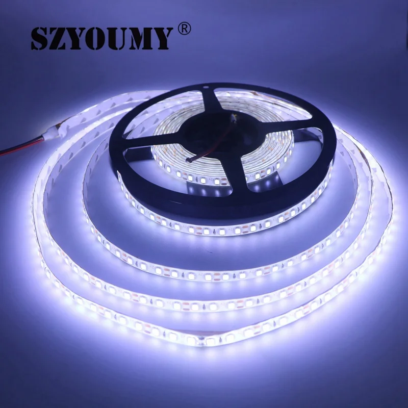 SZYOUMY IP65 Водонепроницаемый 120 светодиодный/м 2835 SMD Светодиодные ленты гибкий свет 600 светодиодный s/5 м 12 В 100 м/лот