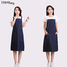 2017 netter Cowboy Schürzen Denim Einfache Antifouling Uniform Unisex Erwachsene Schürzen für Frau männer Küche Chef-kochen pinafore WQ002