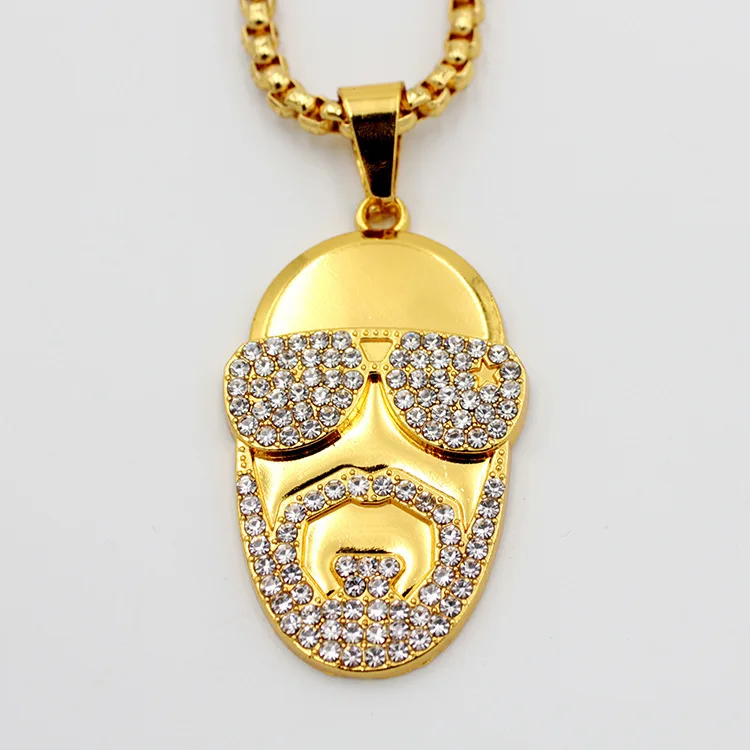 

Hip Hop Alloy Gold Color necklace Car Pendant Hanging Car Interior Decoration Rear View Mirror Accessories For Car Ornament