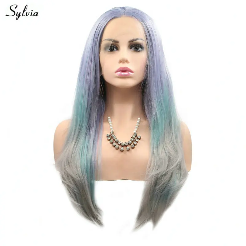 Sylvia Mermaid Drag queen натуральные волнистые длинные женские парики из синтетического