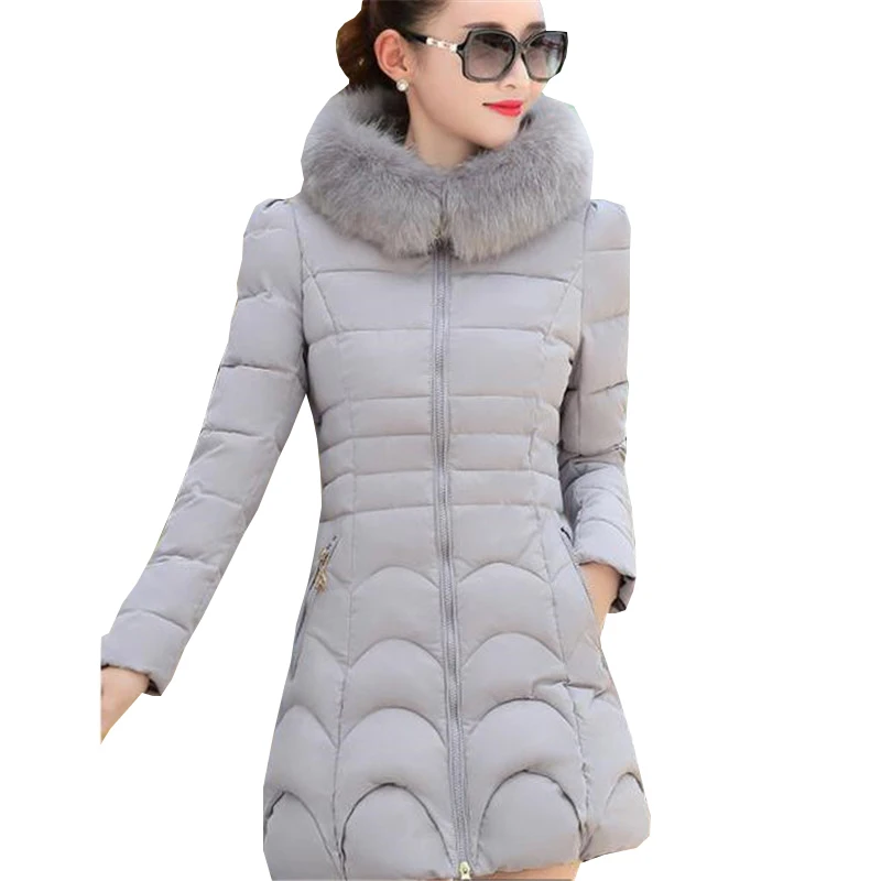 Зимняя женская куртка,, меховой воротник, толстая теплая хлопковая куртка, плюс размер, женская зимняя куртка, пальто, Женское пальто с капюшоном, ok261