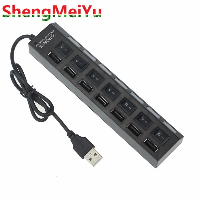 

Drop Shipping High Speed 7 Port USB Hub 1.1 Power Adapter Cable For PC Laptop Sharing With Power On/Off Switch Drop Shipping