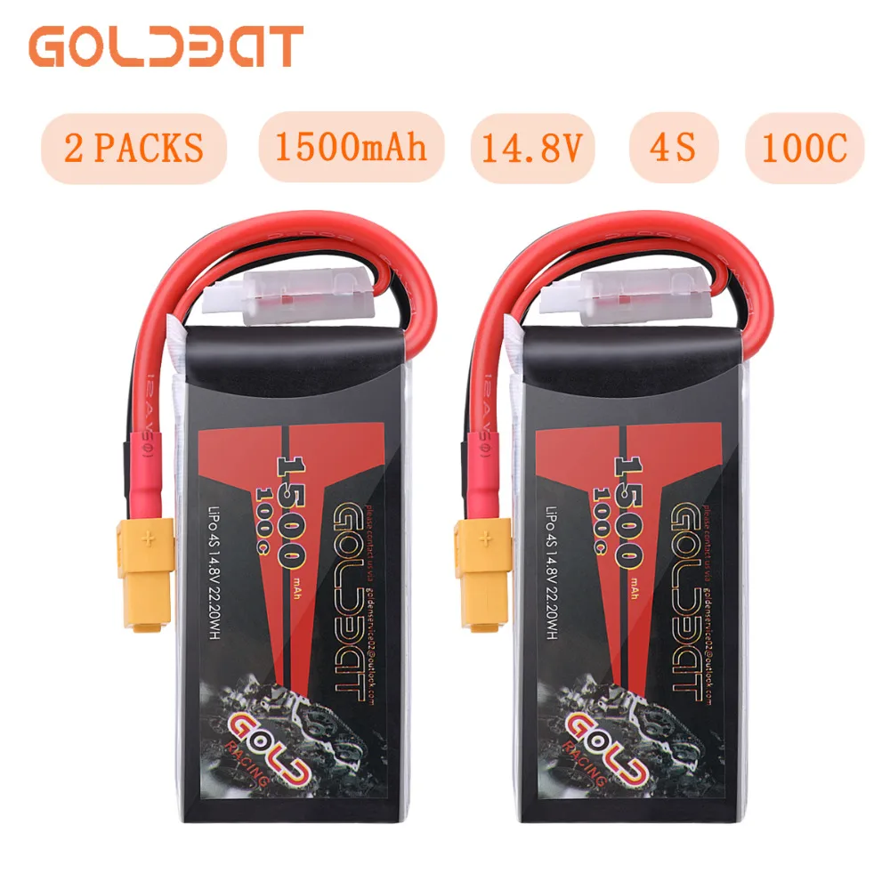 2 шт. Lipo аккумулятор GOLDBAT 14 8 в 1500 мА/ч с разъемом XT60 для FPV RC автомобиля грузовика