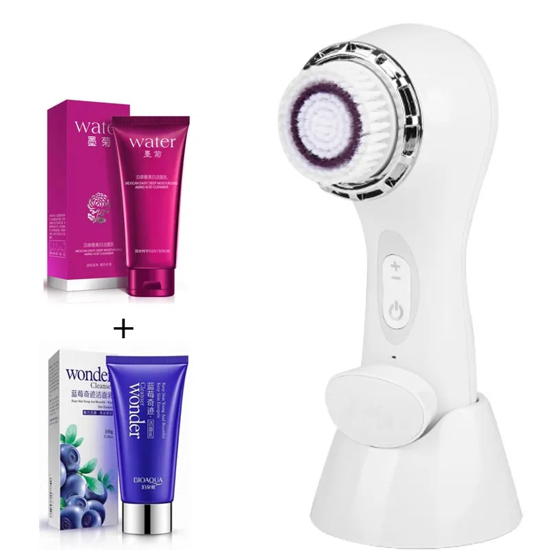 Skineat Electrical Face Brush Ultrasonic Cleansing Brushes Tool Pinceis Massage Whitening Oil