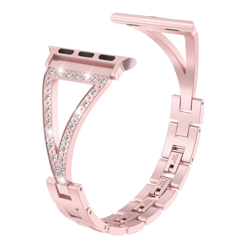 Ремешок из нержавеющей стали для Apple Watch Band 38 мм 42 iWatch Jewelry браслет Стразы