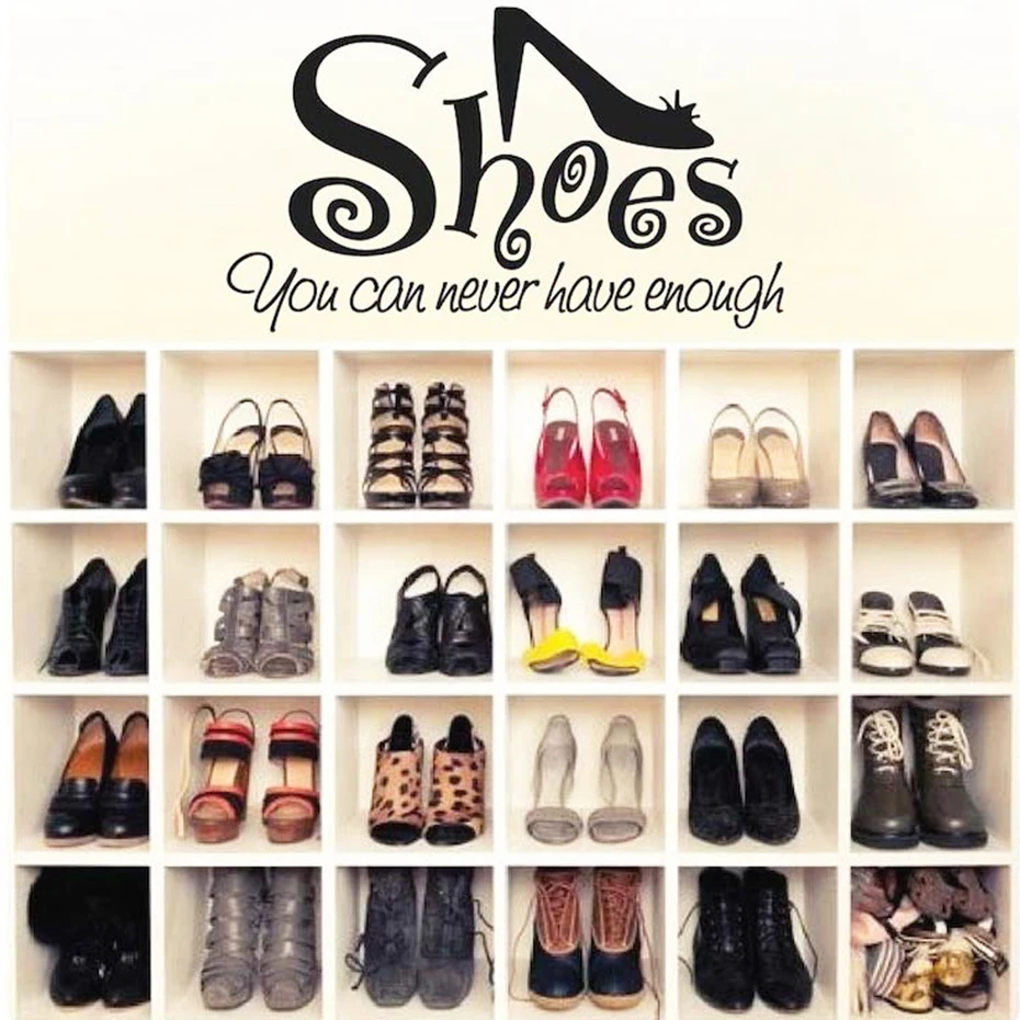 DCTOP You Can Never Have Enough Shoes Wall Art Stickers Large Size