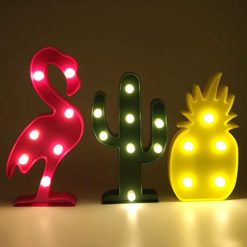 

Led 3D Flamingo Pineapple Cactus Christmas Tree Night Light Baby Kids Room Party Wedding Home Decor Decoration Led Light