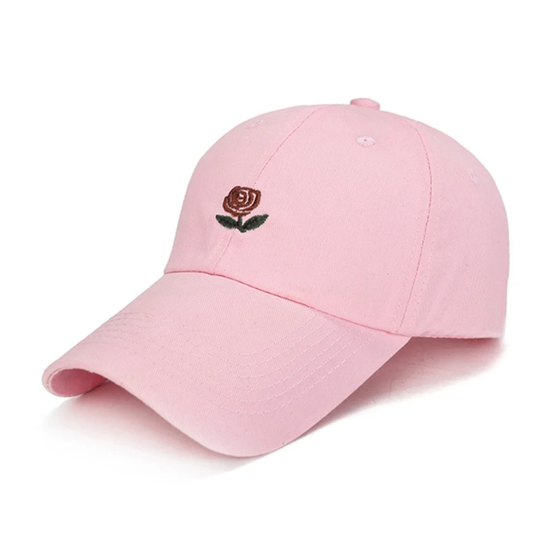 Women Men Rose Embroidered Baseball Cap Unisex Solid Flower Pattern Hat Male Female Fashion Adjustable Cotton Casual Caps CP0049 (13)