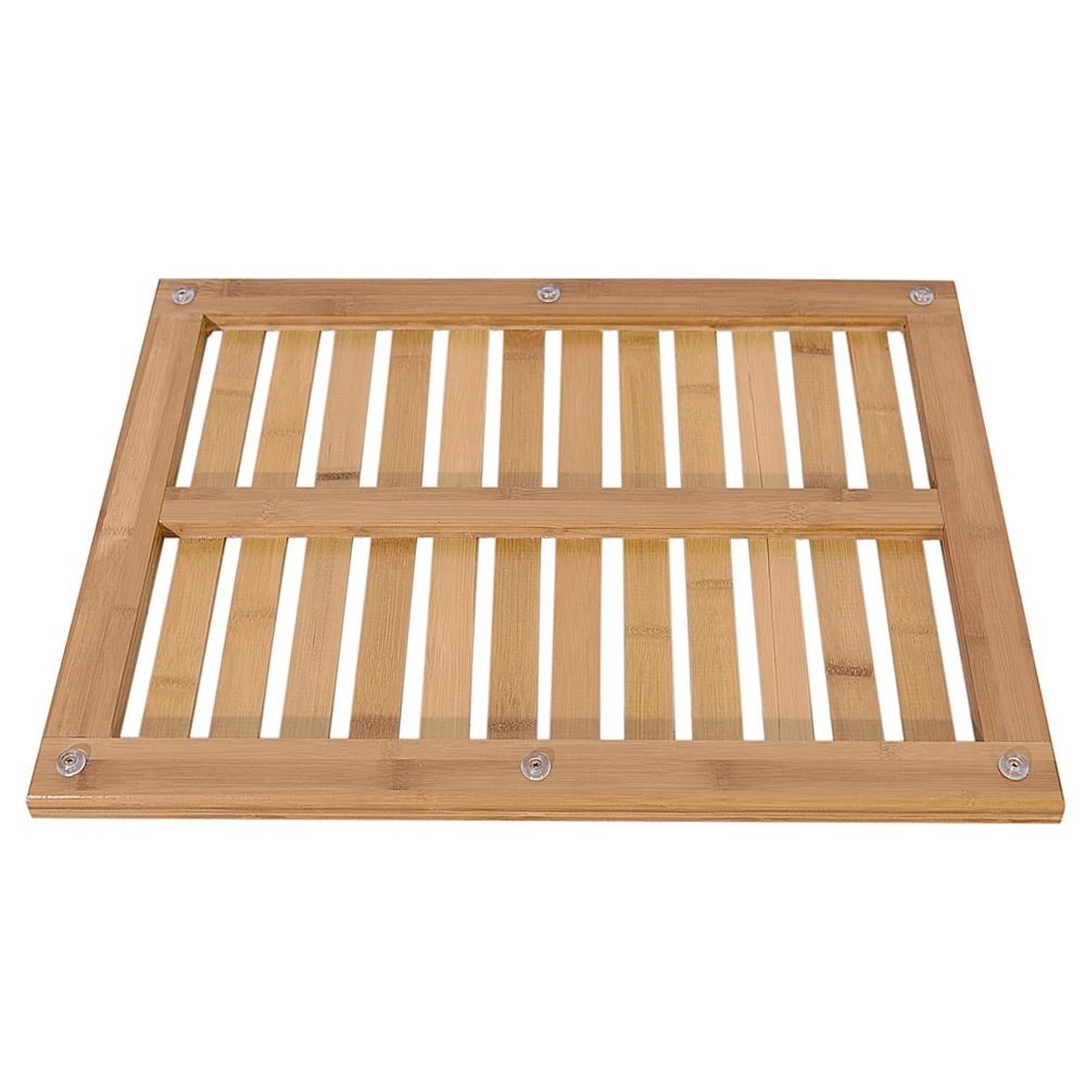 Natural Bamboo Bath Mat Non Slip Shower Mat Wooden Bath Safety