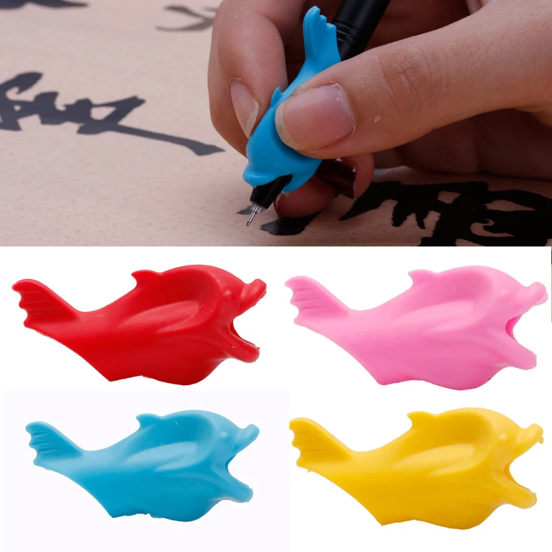 High Quality Silicone 10 Pcs Children Pencil Holder Writing Hold Pen Grip Posture Correction Tool Fish