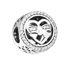 Подходит Pandora очаровательные браслеты из стерлингового серебра 925 пробы прозрачные CZ любящие Галстуки бусины Подвески для изготовления ювелирных изделий продвижение