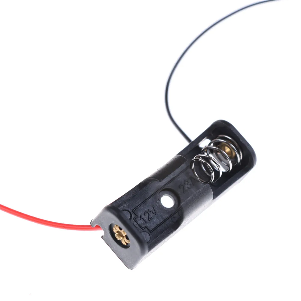 5PCS Plastic Black Battery (12V) Clip Holder Box High Quality Electronic DIY Case With Wire Lead Battery Storage