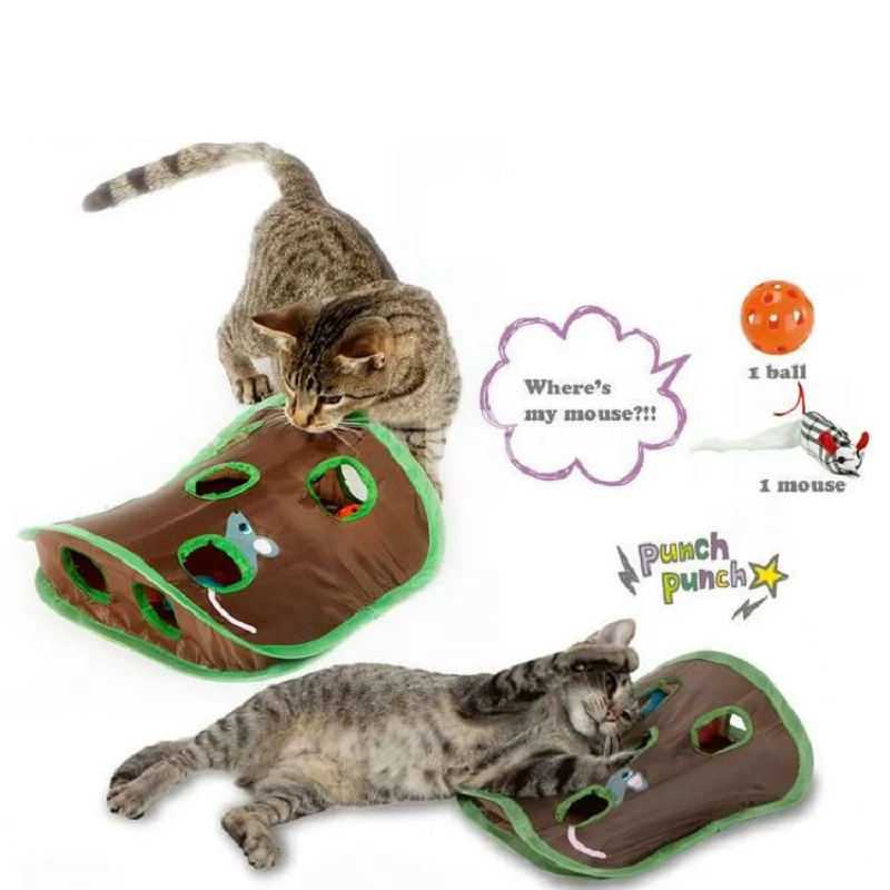 

Cat Interactive Toy Hide Seek Game Toys 9 Holes Tunnel Mouse Ball Hunt Intelligence Toy Pet Hidden Hole Kitten Foldable Toys