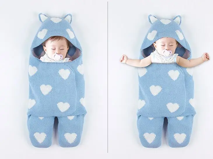 Cobertores do Bebê Recém-nascido de Crochê Respirável com Capuz Bolsas de Dormir Bebê Swaddle Envoltório Cobertor Malha Reciving Cobertores Recém-nascidos 14 Bebê Swaddle Envoltório Cobertor Cobertores Do Bebê
