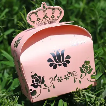 

Free shipping crown floral pattern party paper candy box , 250pcs/lot , HZ38