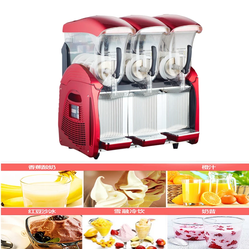 New type 3 tank smoothies machine 12L*3 snow melting machine slush machine