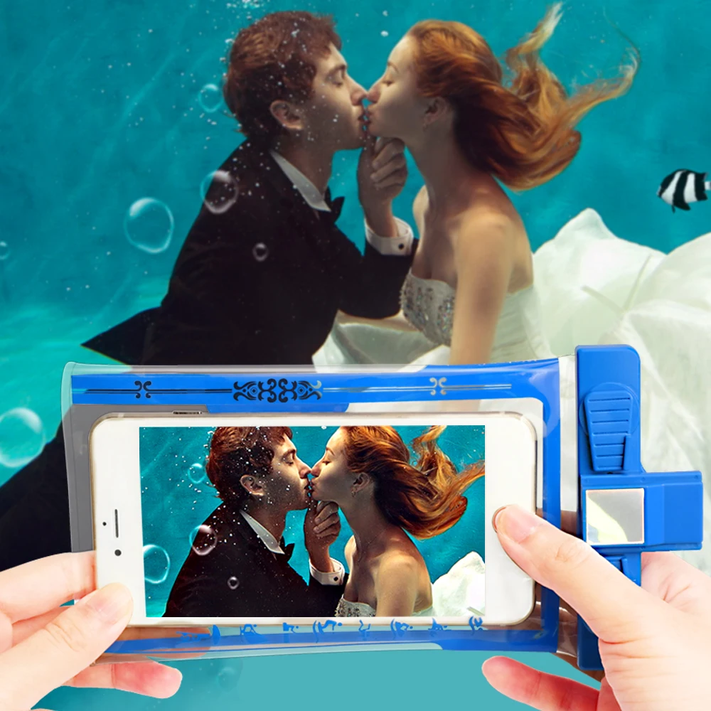 

2 PCS Diving Bags Waterproof Phone Pouch 6.3 Inch Phone Case Built-in Emergency Whistle for Diving Swimming