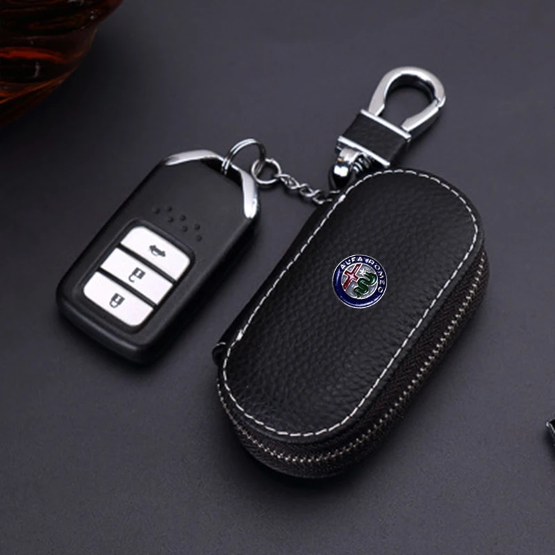 Кожаный чехол для автомобильного ключа Alfa Romeo Volkswagen VW Kia Honda BMW Audi Mercedes Nissan Hyundai Ford