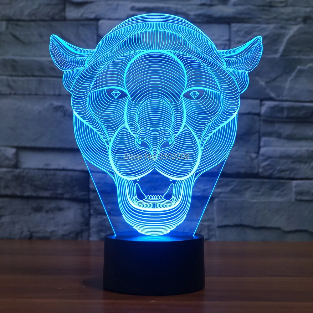 Unique creative animal lion head shaped colorful LED night light 7