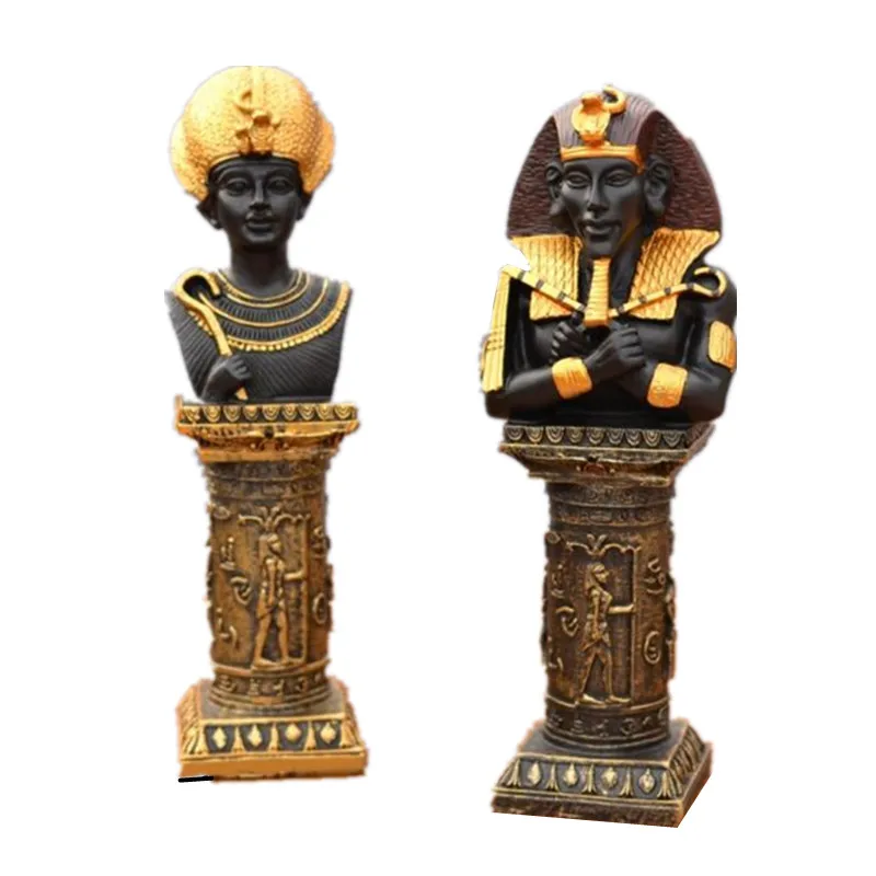 Египетские фарфоры голова скульптурные украшения Tutankhamun Клеопатра король статуя