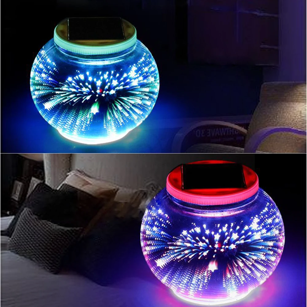 

Solar Powered 3D Star LED Lawn Light Outdoor indoor Ball Shape solar lamp Stake Decoration Lighting Yard Balcony Table Lamps