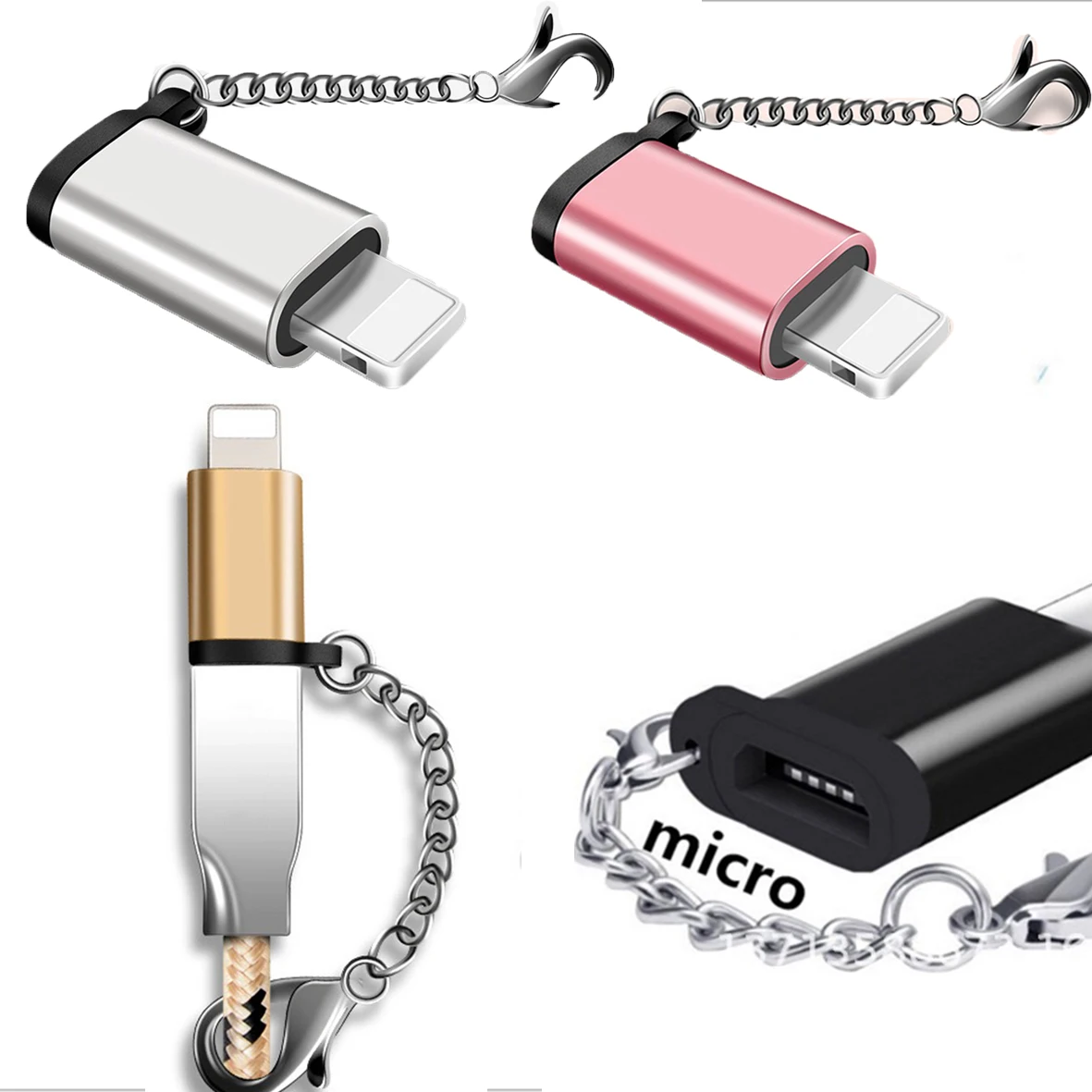 Micro USB для 8 контактного зарядного адаптера синхронизации lightning Pin алюминиевый