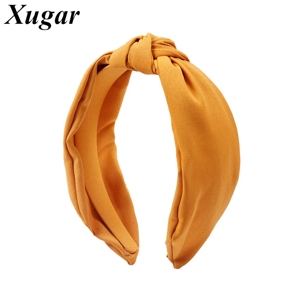 

Women Solid Wide Fabric Hairbands Twisted Knotted Headbands for Girls Hair Band Adult Female Hair Accessories