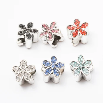 

10 pcs Crystal Daisy European beads Fit Pandora Charms Original Bracelet Spacer Charm Beads Jewelry Making DIY Berloque js1461