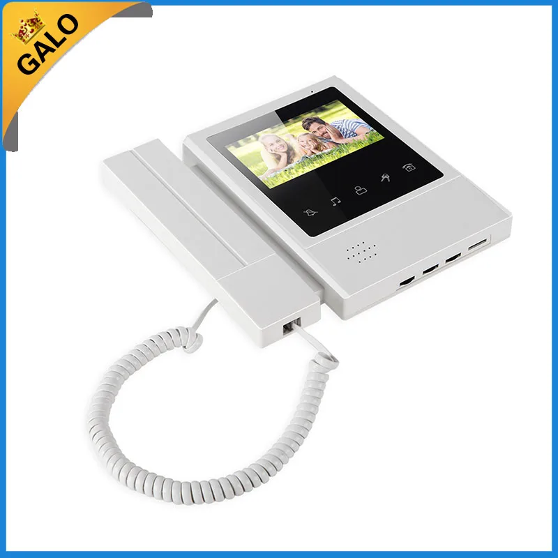 

Video Door Phone Intercom Entry System 4.3 inch colour TFT-LCD hold the phone on hand seen outside the door