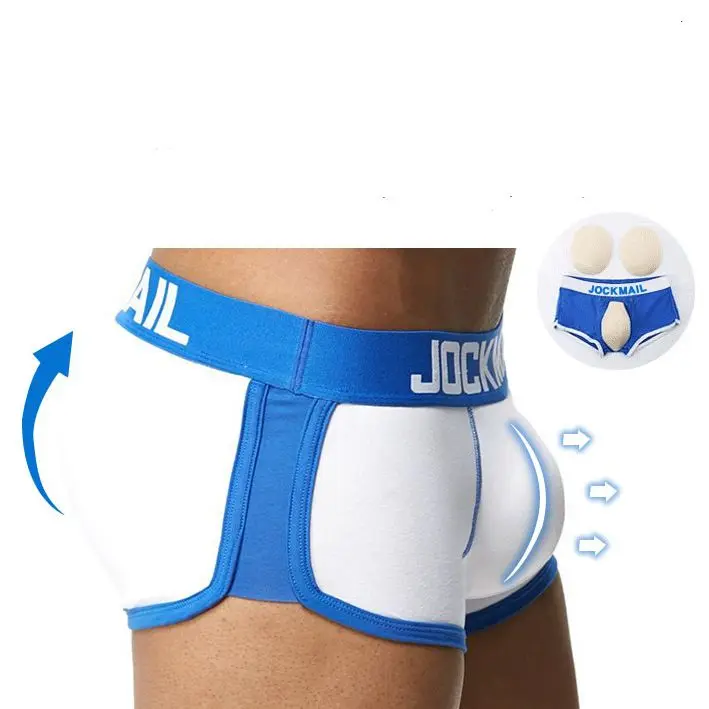 JOCKMAIL повышение сексуальное нижнее белье мужчины пенис боксер Push up boxershorts хип-до прикладом посылка повышения мягкий Магистральные гей