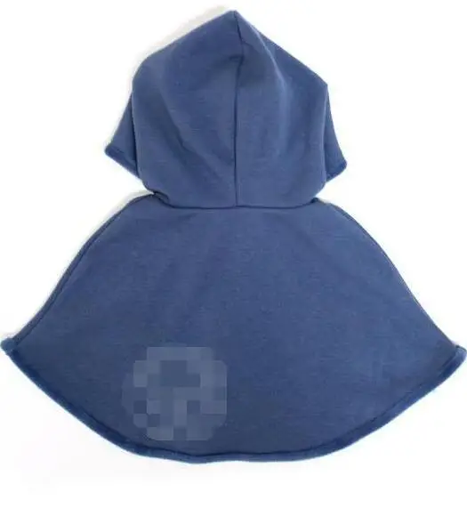 Модная стильная зимняя теплая детская накидка с шапкой - Цвет: cyan