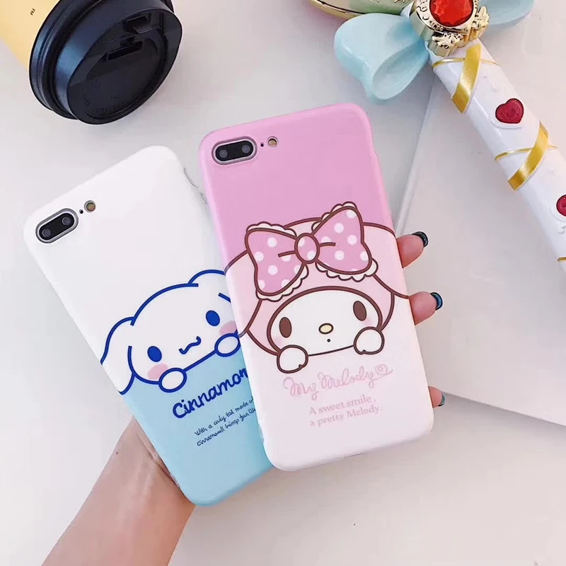 Japan lovely cute cartoon My Melody Cinnamoroll pink soft phone case
